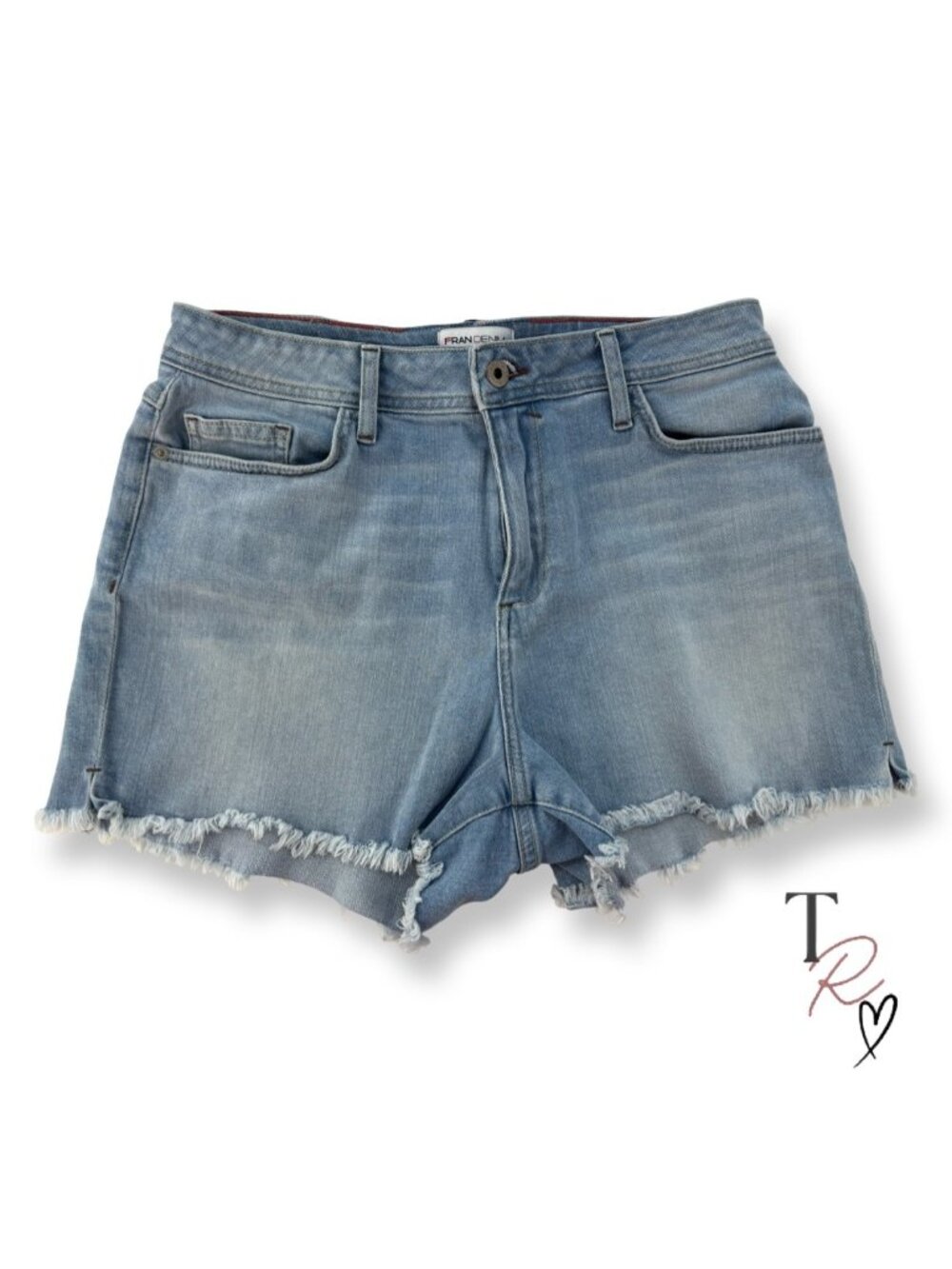 FRAN Denim Ruby Cutoff Stretch Jean Shorts Frayed Hem Light Wash Size 31